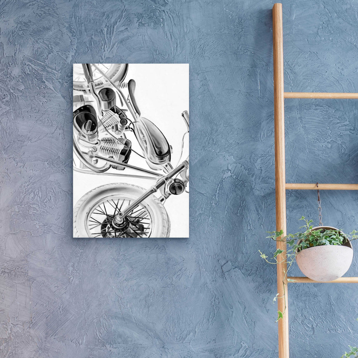 Epic Art 'Inverted Vintage Motorcycle I' by Ethan Harper, Acrylic Glass Wall Art,16x24