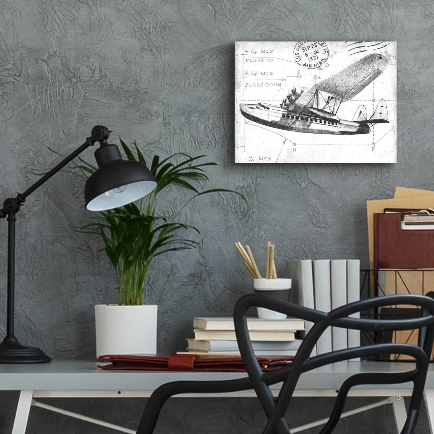 Epic Art 'Inverted Flight Schematic III' by Ethan Harper, Acrylic Glass Wall Art,16x12