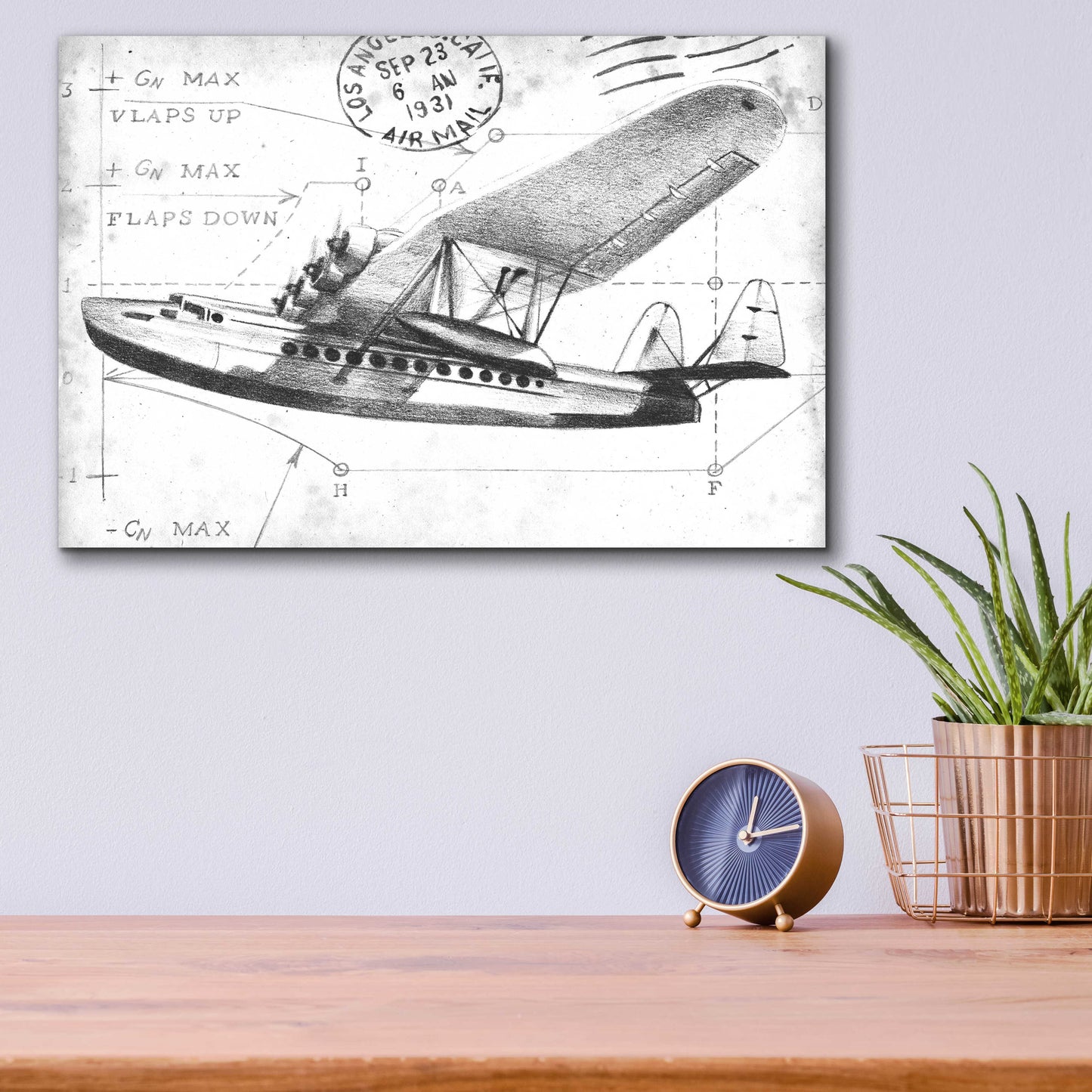 Epic Art 'Inverted Flight Schematic III' by Ethan Harper, Acrylic Glass Wall Art,16x12