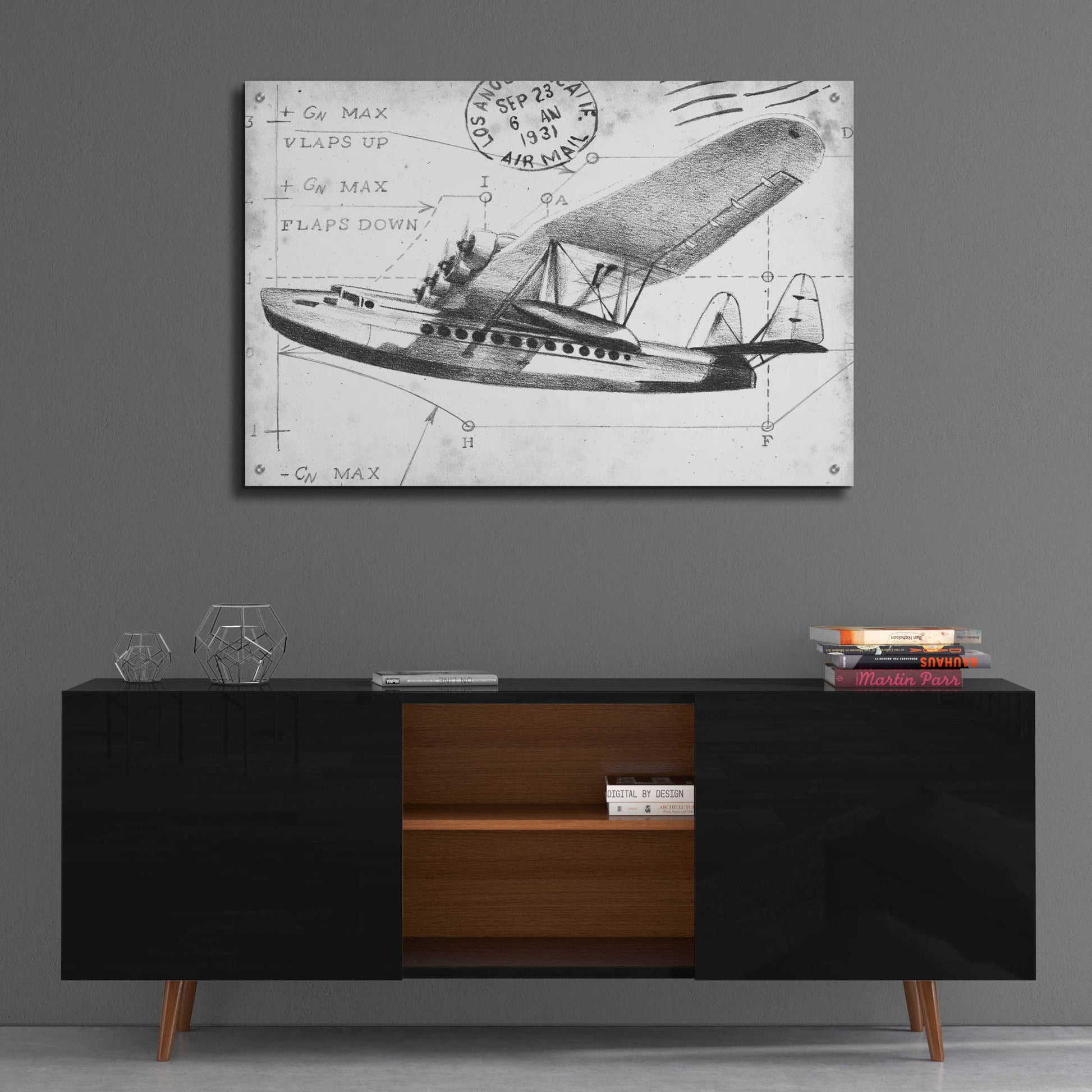 Epic Art 'Inverted Flight Schematic III' by Ethan Harper, Acrylic Glass Wall Art,36x24