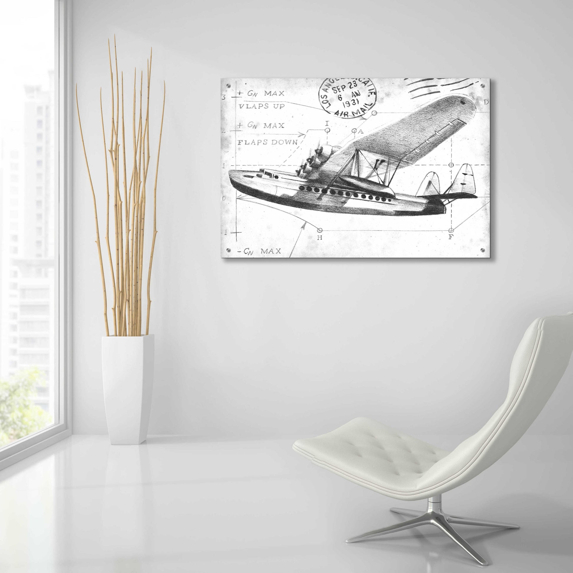 Epic Art 'Inverted Flight Schematic III' by Ethan Harper, Acrylic Glass Wall Art,36x24