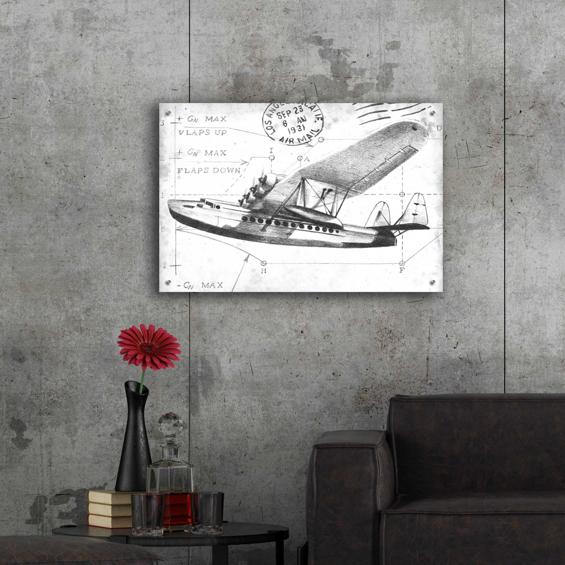 Epic Art 'Inverted Flight Schematic III' by Ethan Harper, Acrylic Glass Wall Art,36x24