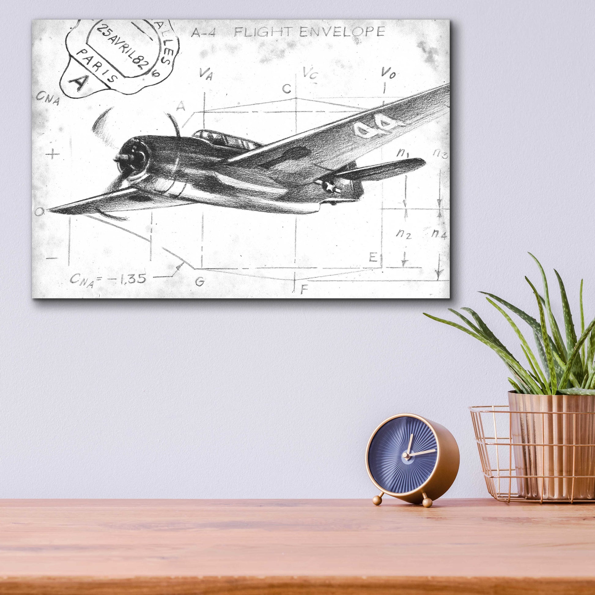 Epic Art 'Inverted Flight Schematic II' by Ethan Harper, Acrylic Glass Wall Art,16x12