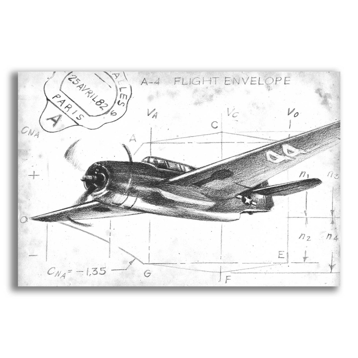 Epic Art 'Inverted Flight Schematic II' by Ethan Harper, Acrylic Glass Wall Art,16x12