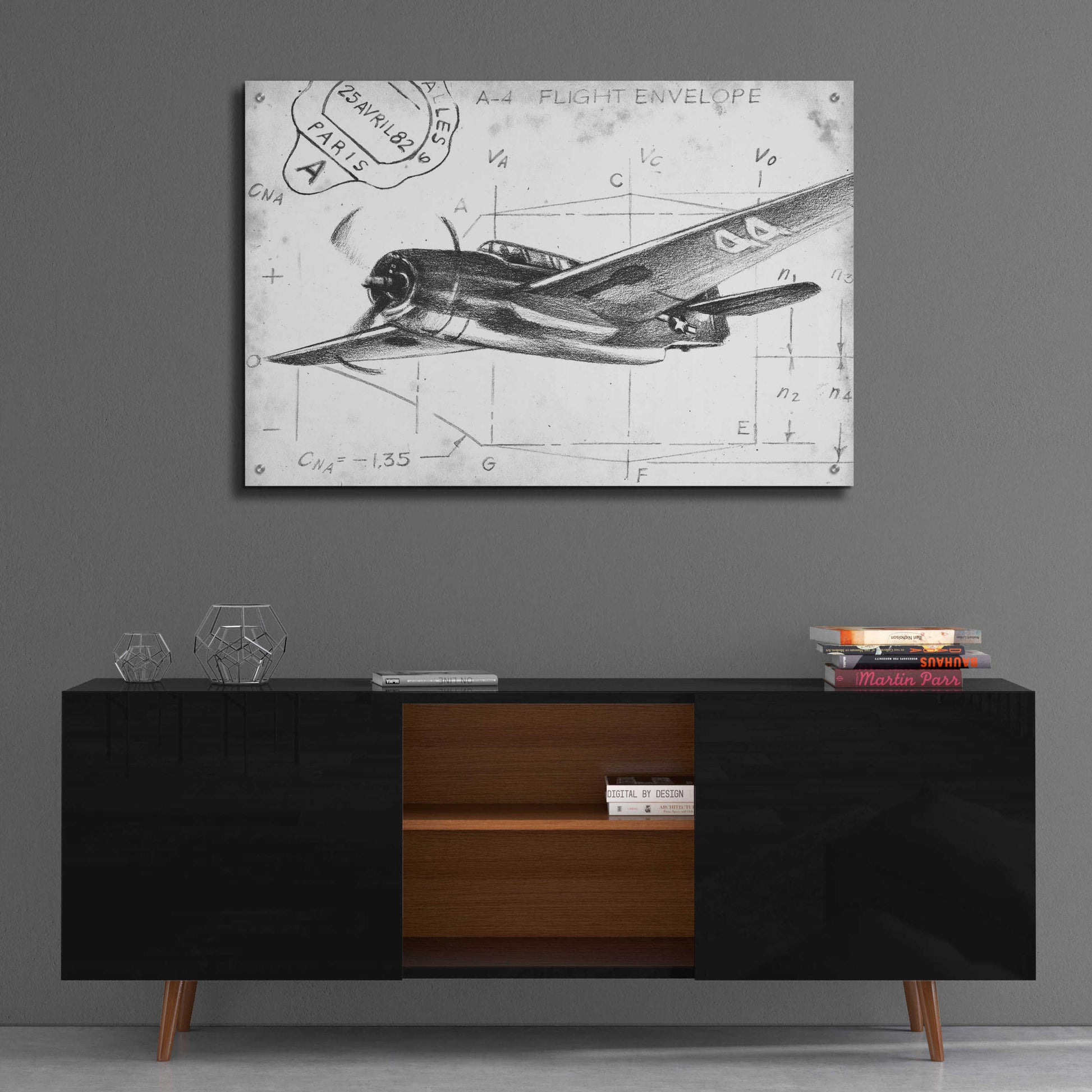 Epic Art 'Inverted Flight Schematic II' by Ethan Harper, Acrylic Glass Wall Art,36x24