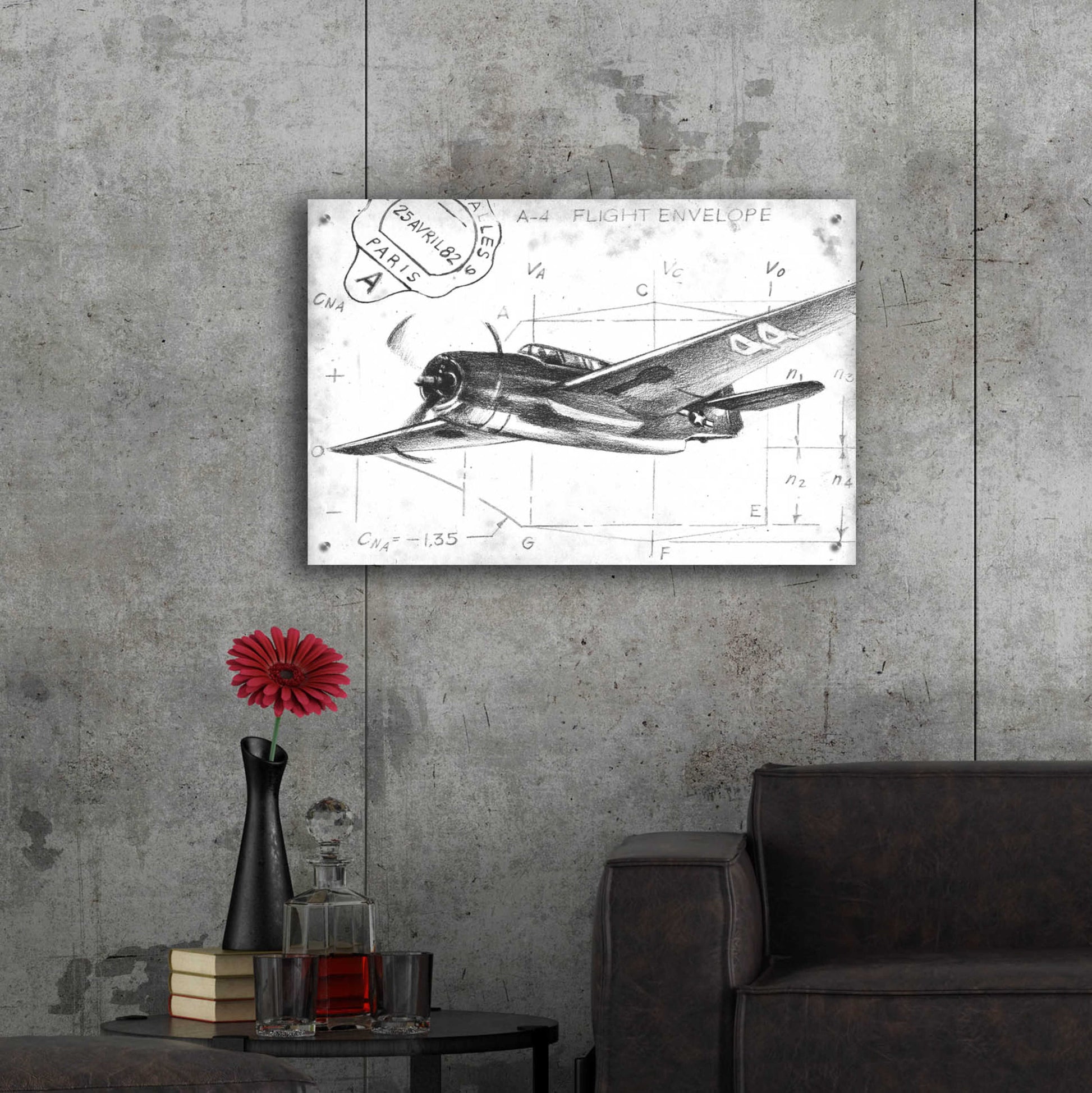 Epic Art 'Inverted Flight Schematic II' by Ethan Harper, Acrylic Glass Wall Art,36x24