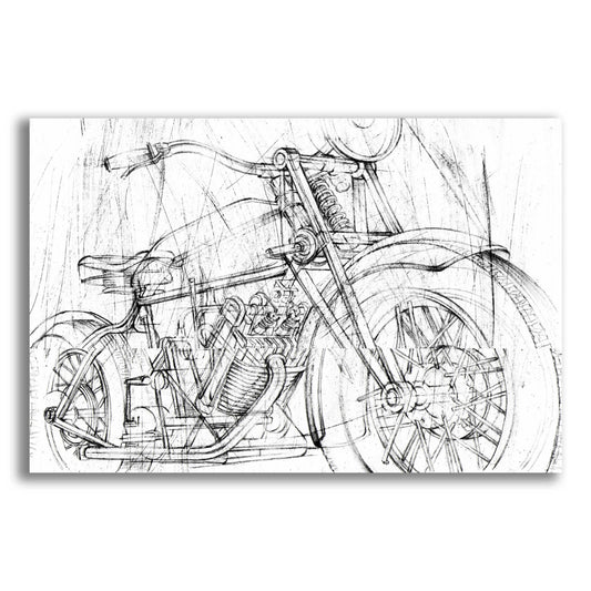 Epic Art 'Inverted Motorcycle Mechanical Sketch I' by Ethan Harper, Acrylic Glass Wall Art