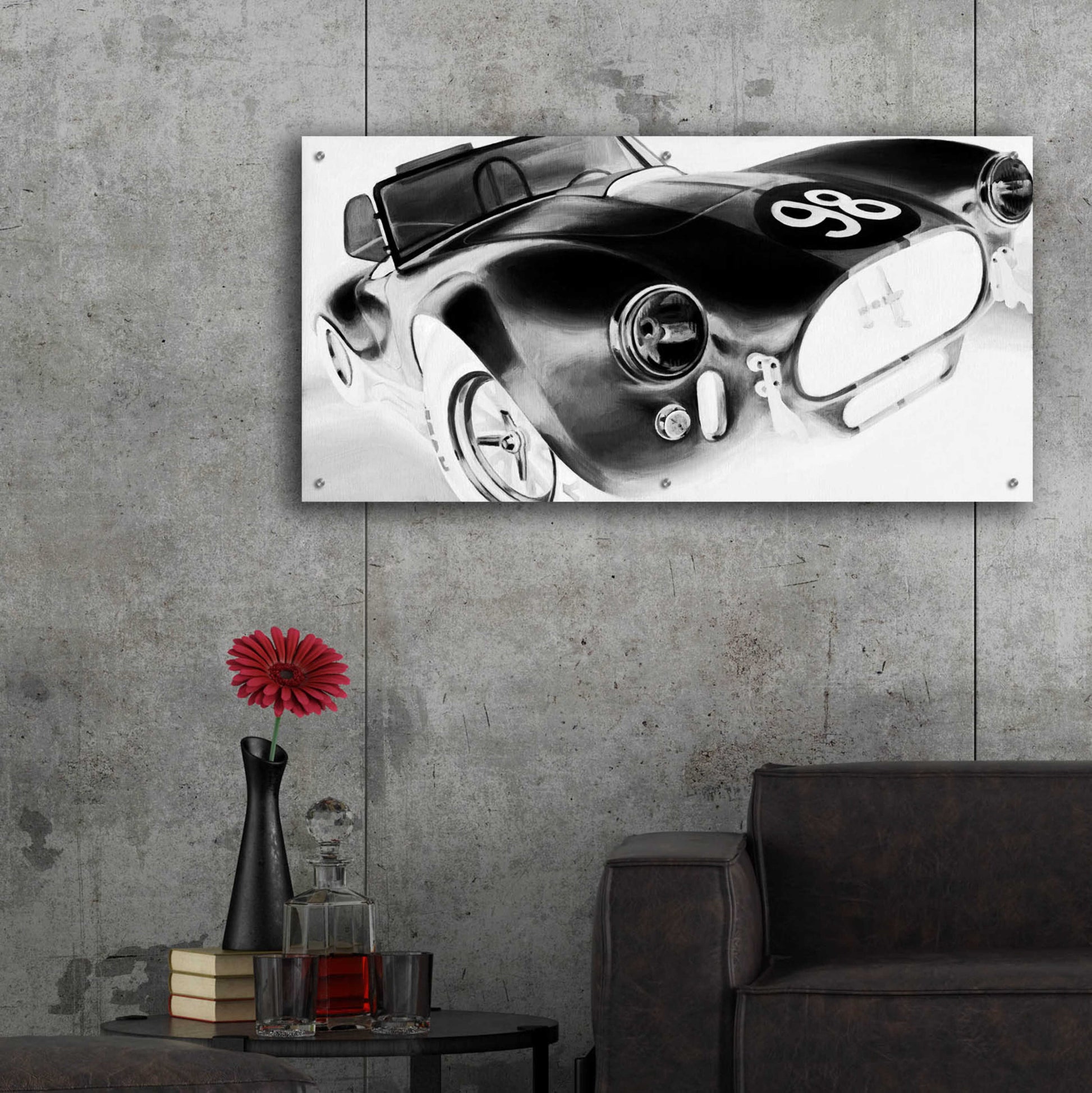 Epic Art 'Inverted Vintage Racing I' by Ethan Harper, Acrylic Glass Wall Art,48x24