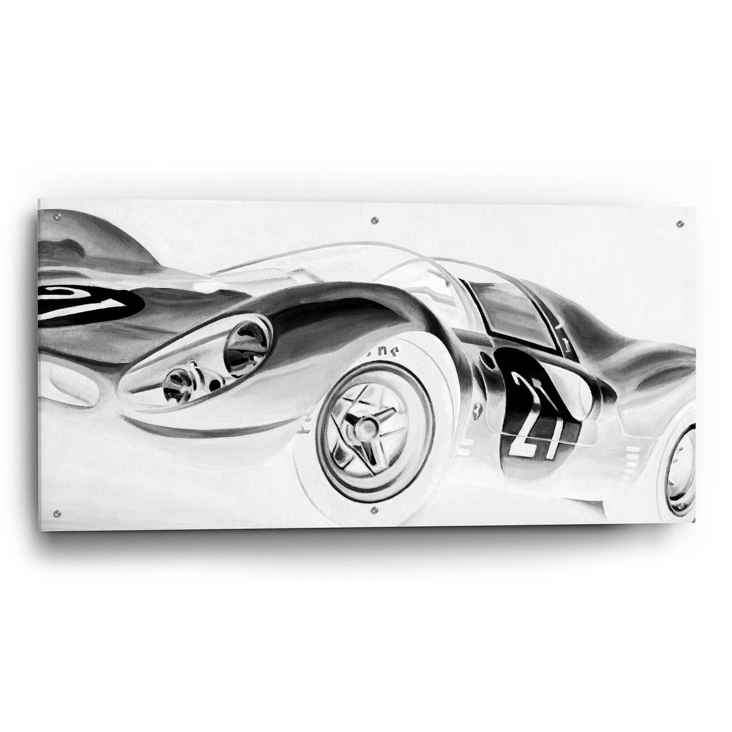 Epic Art 'Inverted Vintage Racing II' by Ethan Harper, Acrylic Glass Wall Art,48x24