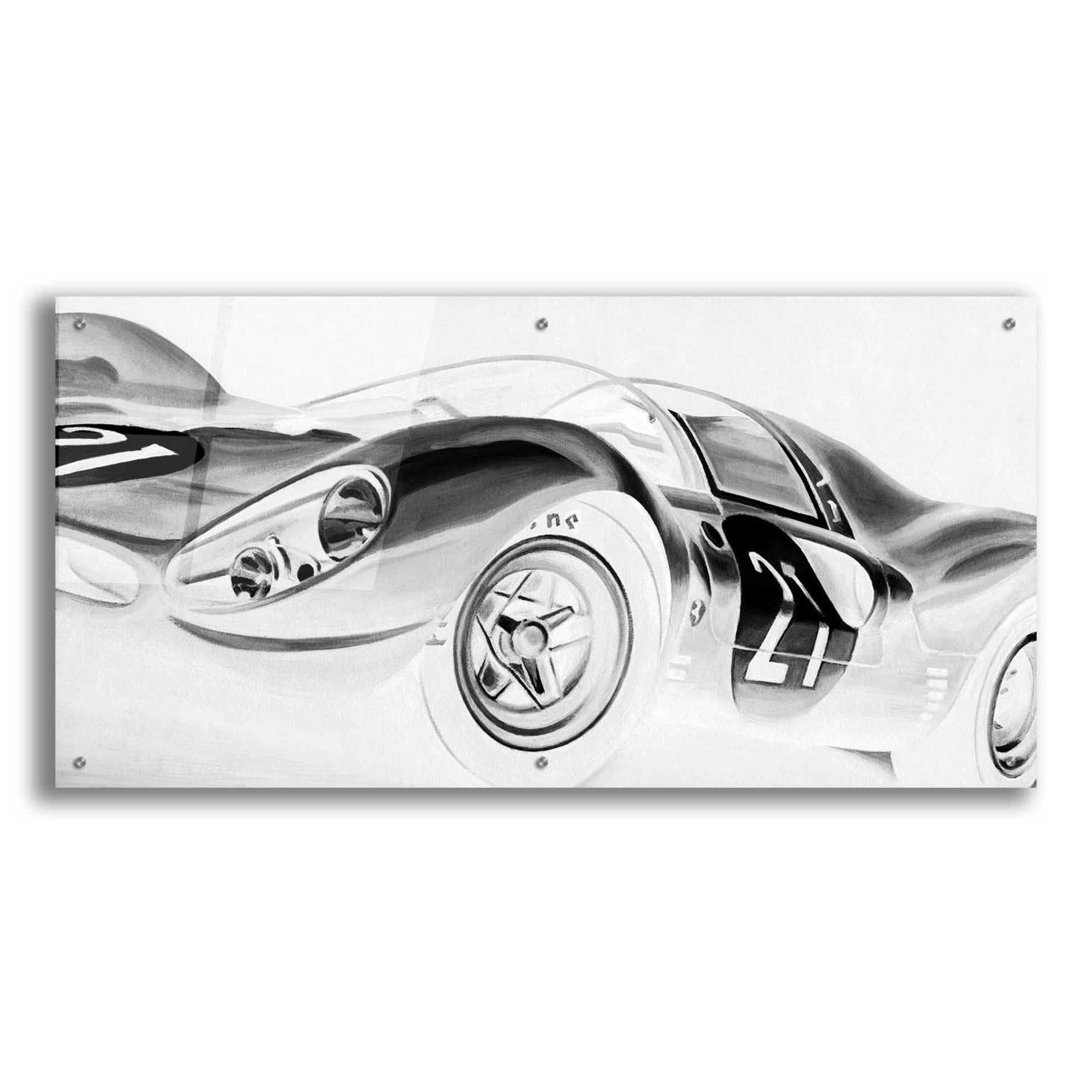 Epic Art 'Inverted Vintage Racing II' by Ethan Harper, Acrylic Glass Wall Art,48x24