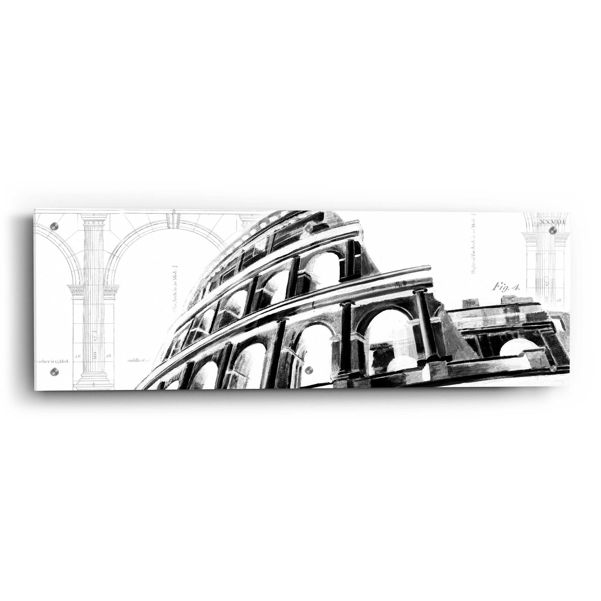 Epic Art 'Icon Architecture I' by Ethan Harper, Acrylic Glass Wall Art,36x12