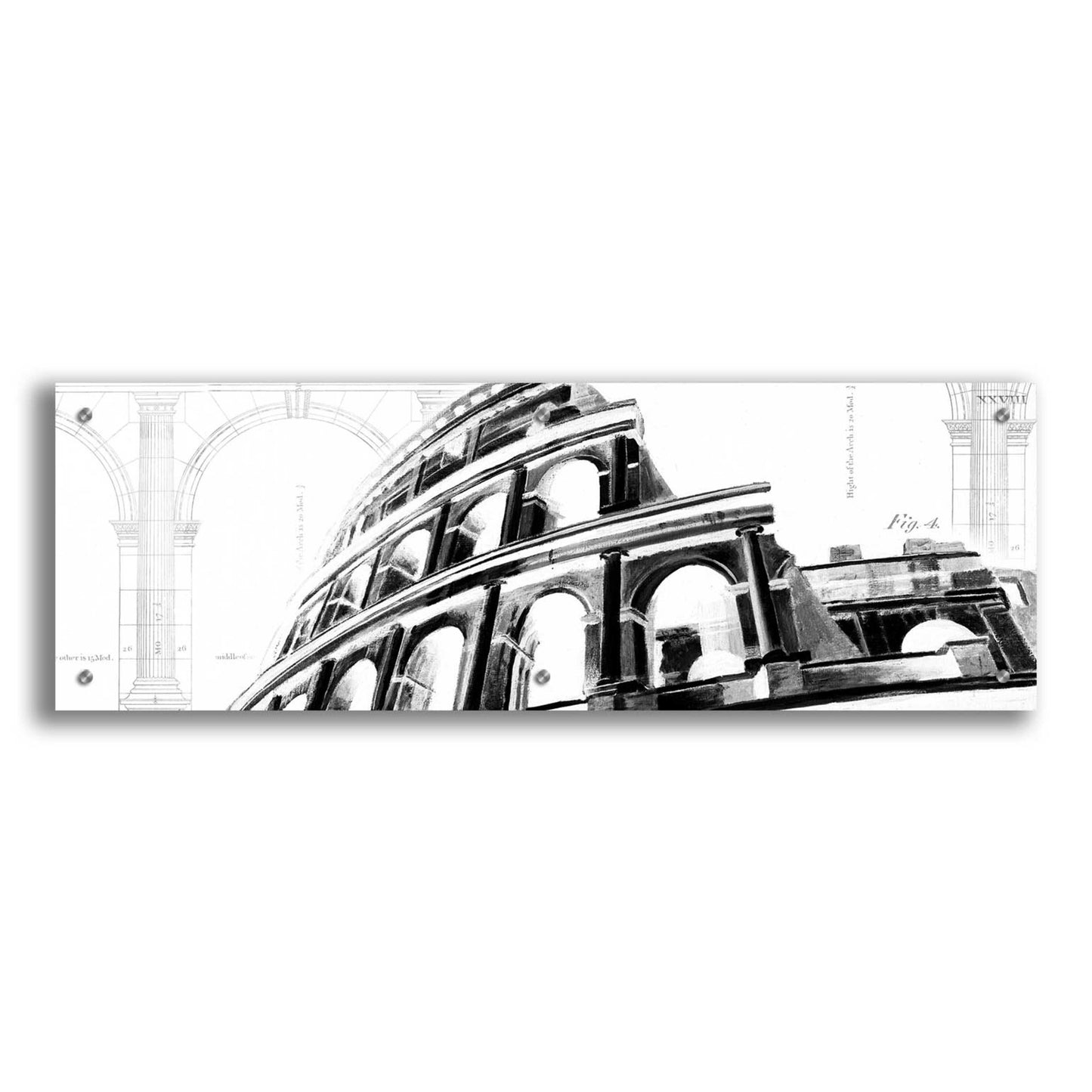 Epic Art 'Icon Architecture I' by Ethan Harper, Acrylic Glass Wall Art,36x12