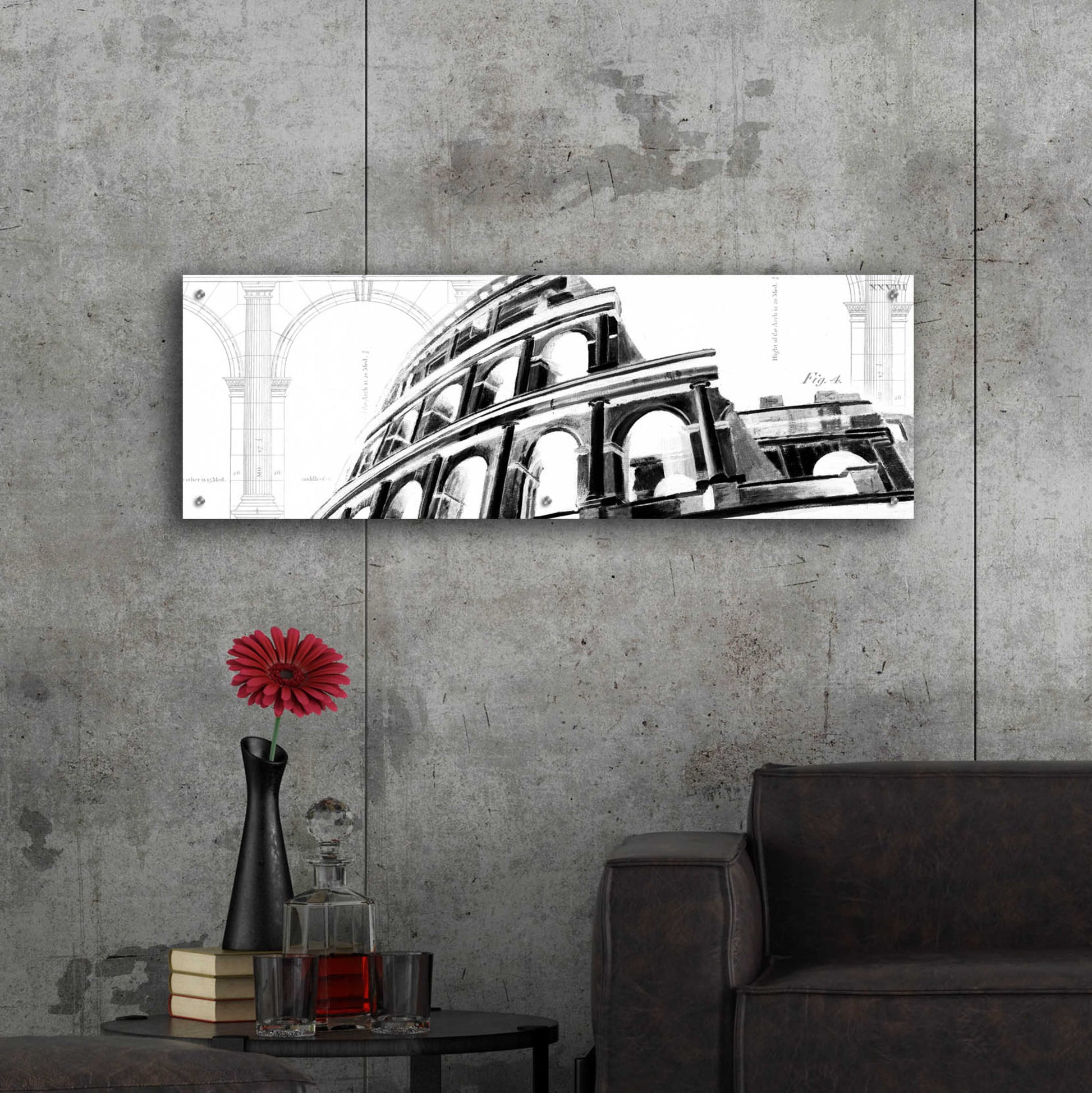 Epic Art 'Icon Architecture I' by Ethan Harper, Acrylic Glass Wall Art,48x16