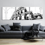 Epic Art 'Icon Architecture I' by Ethan Harper, Acrylic Glass Wall Art, 3 Piece Set,108x36