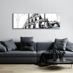 Epic Art 'Icon Architecture I' by Ethan Harper, Acrylic Glass Wall Art, 3 Piece Set,72x24