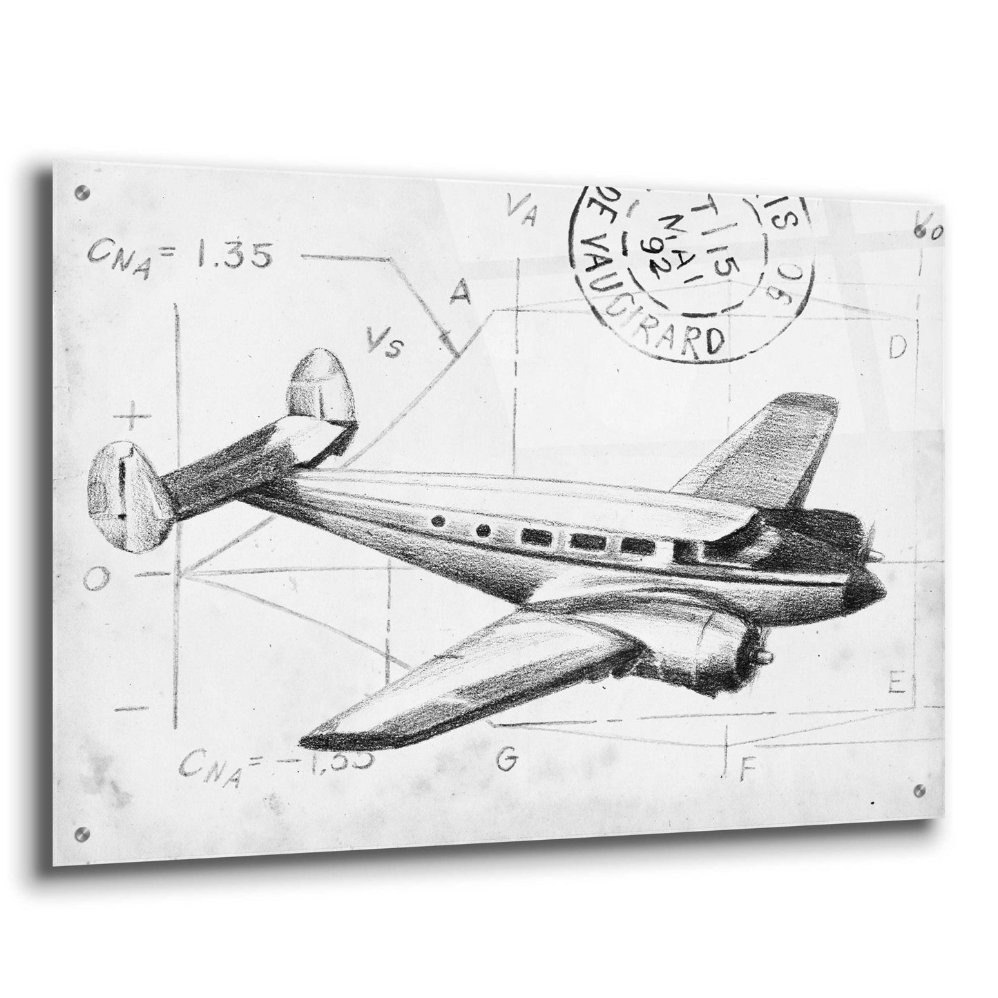 Epic Art 'Flight Schematic IV' by Ethan Harper, Acrylic Glass Wall Art,36x24