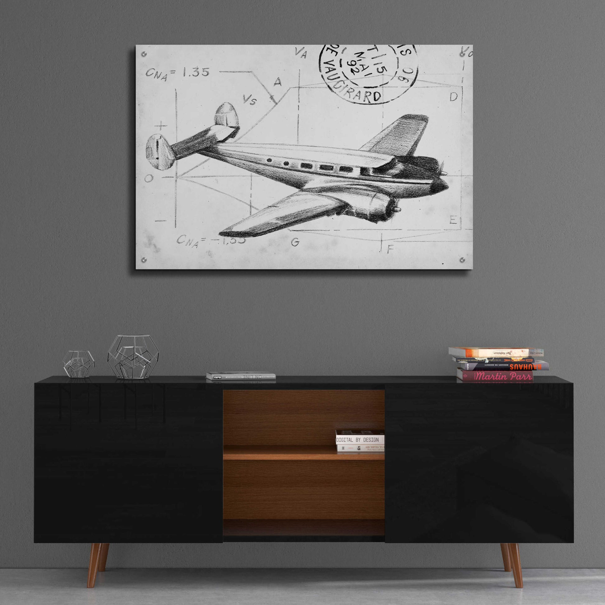 Epic Art 'Flight Schematic IV' by Ethan Harper, Acrylic Glass Wall Art,36x24