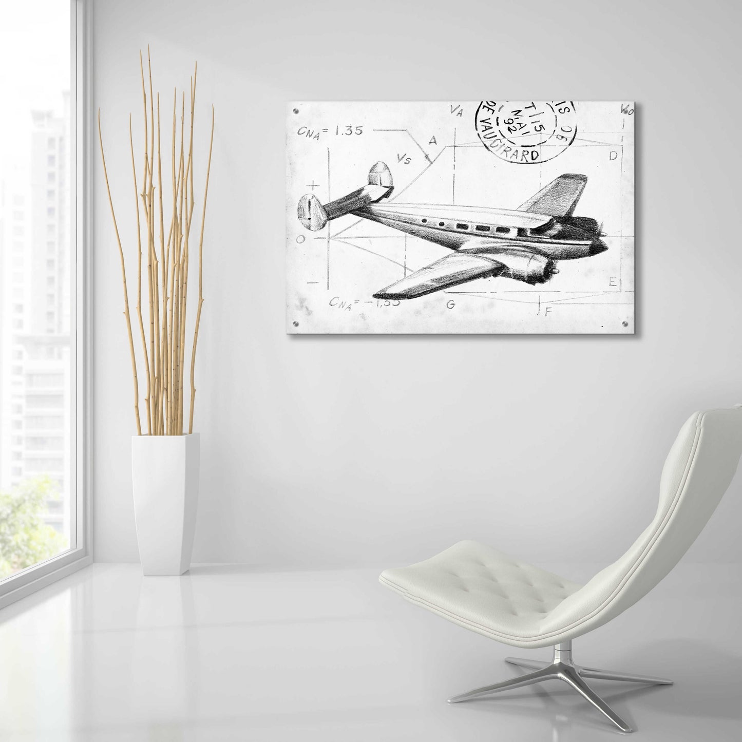 Epic Art 'Flight Schematic IV' by Ethan Harper, Acrylic Glass Wall Art,36x24