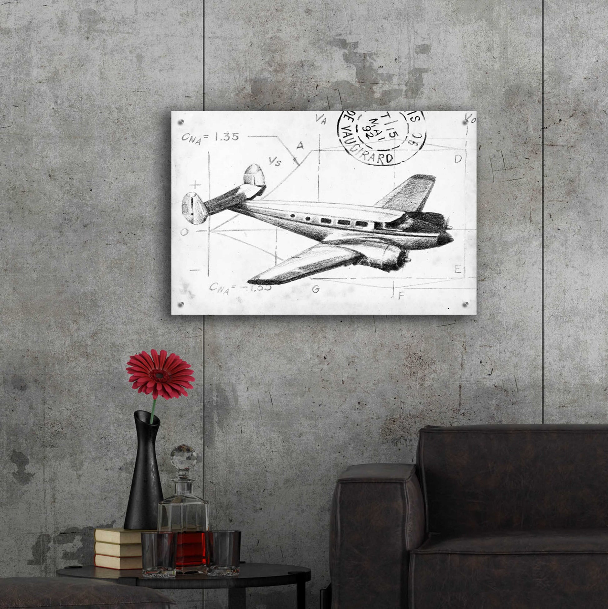 Epic Art 'Flight Schematic IV' by Ethan Harper, Acrylic Glass Wall Art,36x24