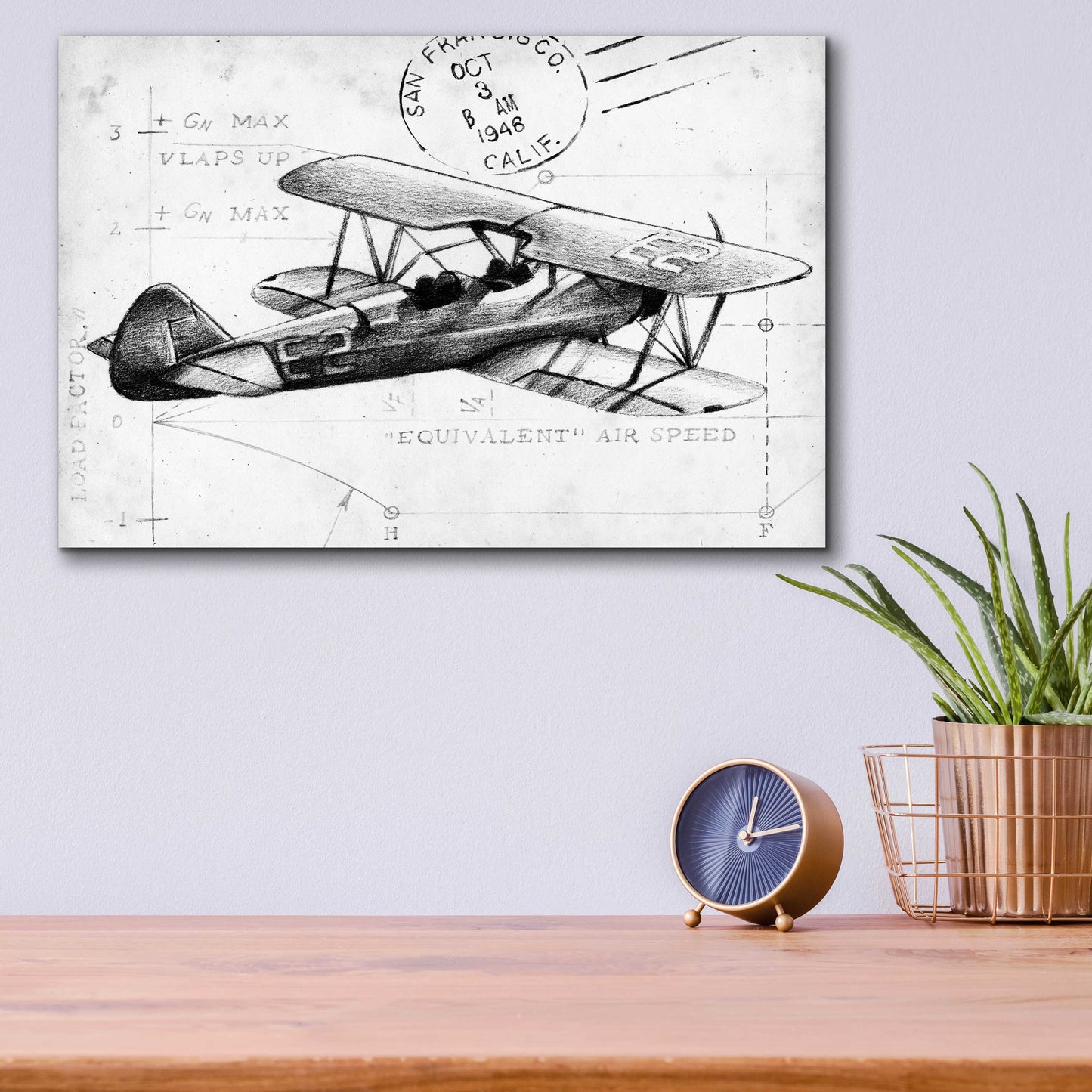 Epic Art 'Flight Schematic I' by Ethan Harper, Acrylic Glass Wall Art,16x12