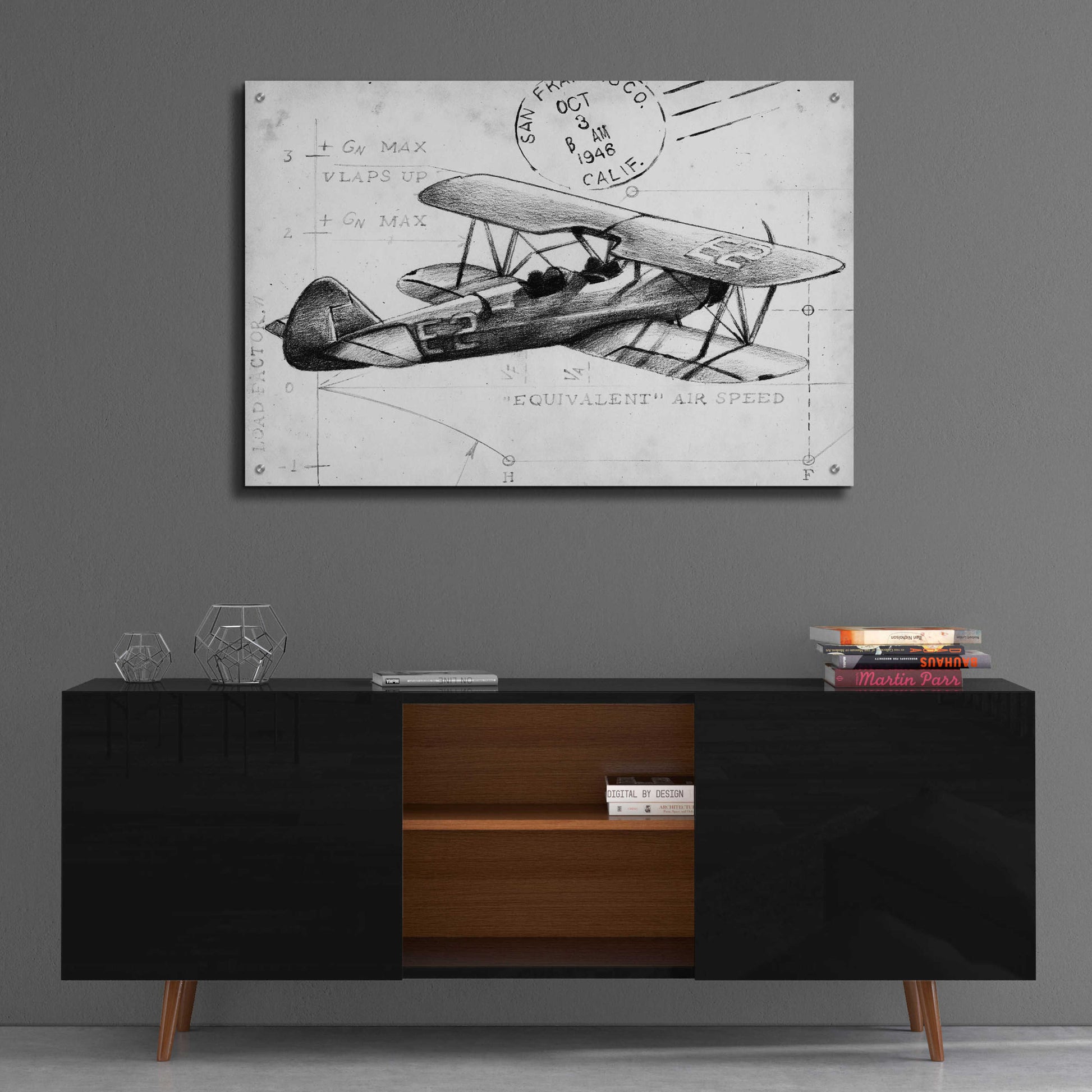 Epic Art 'Flight Schematic I' by Ethan Harper, Acrylic Glass Wall Art,36x24