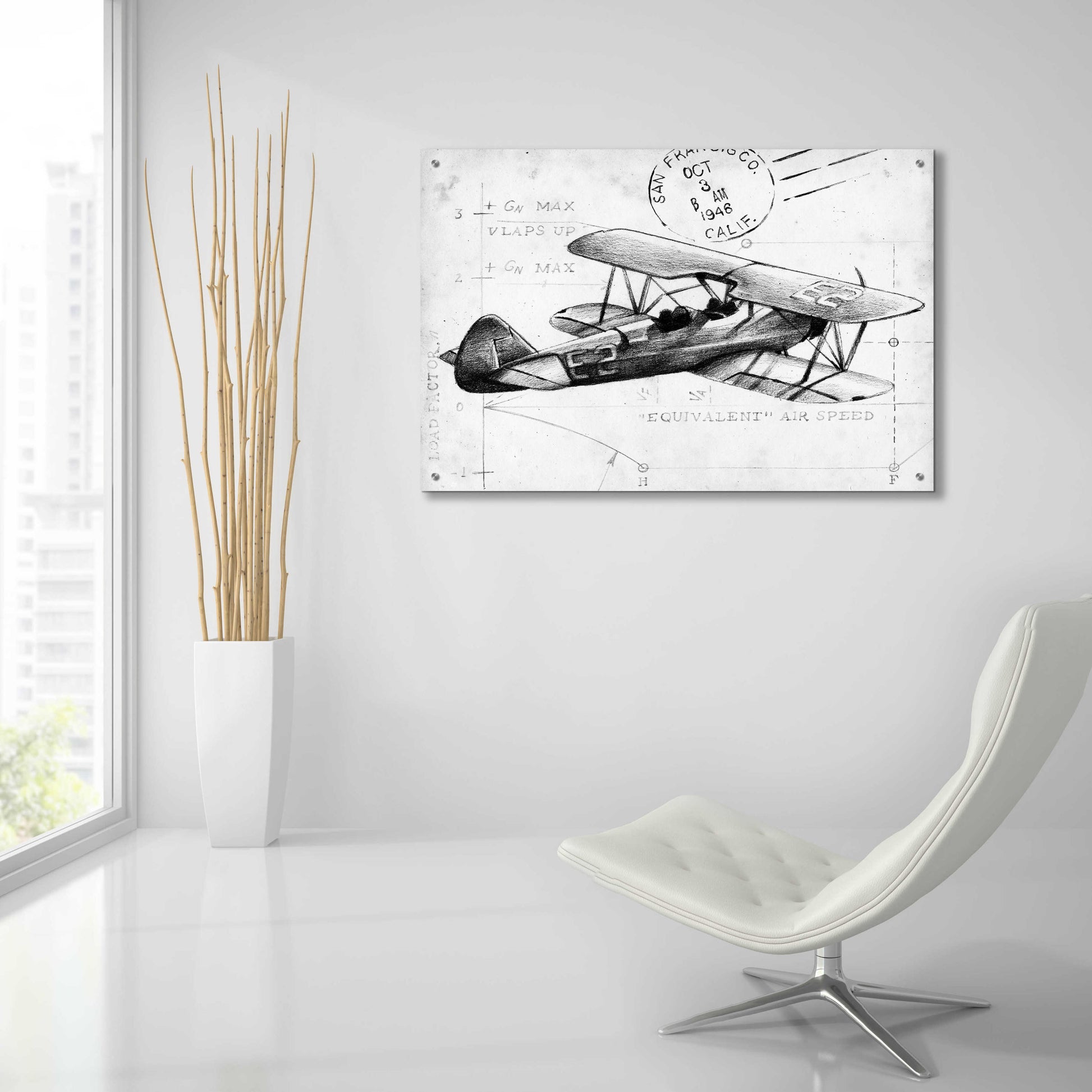 Epic Art 'Flight Schematic I' by Ethan Harper, Acrylic Glass Wall Art,36x24