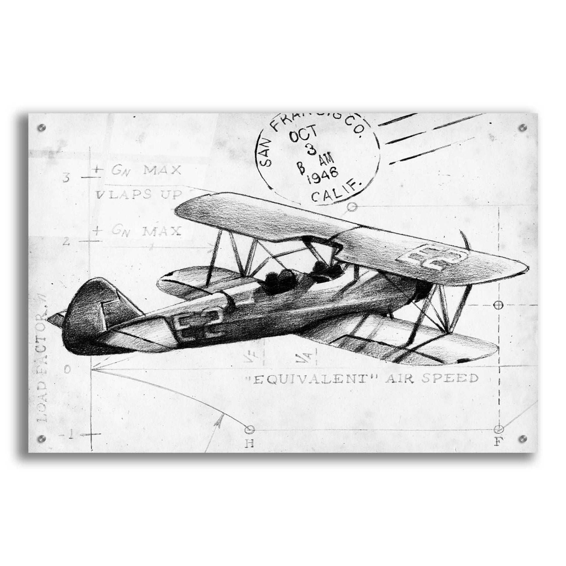 Epic Art 'Flight Schematic I' by Ethan Harper, Acrylic Glass Wall Art,36x24