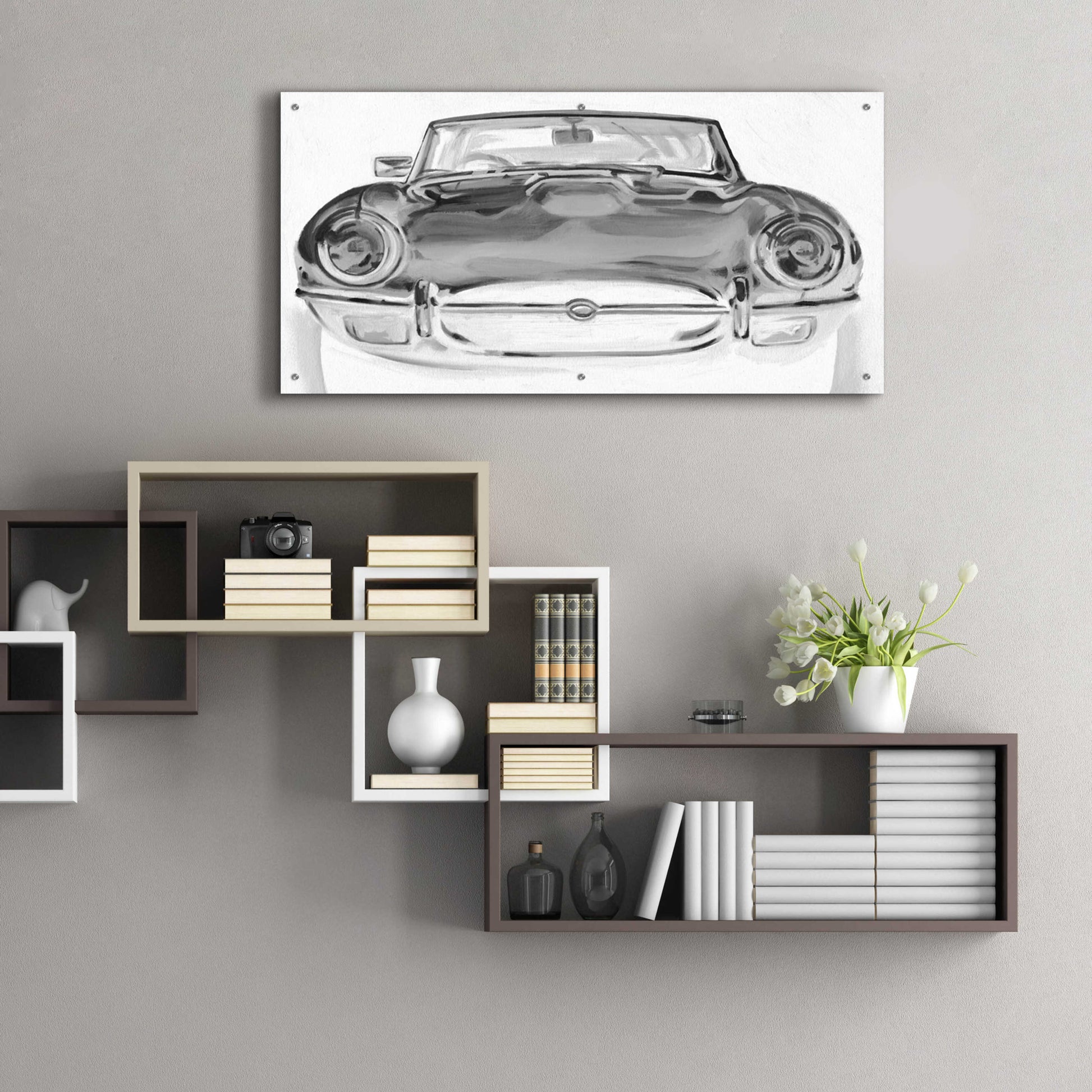 Epic Art 'Inverted European Sports Car I' by Ethan Harper, Acrylic Glass Wall Art,48x24