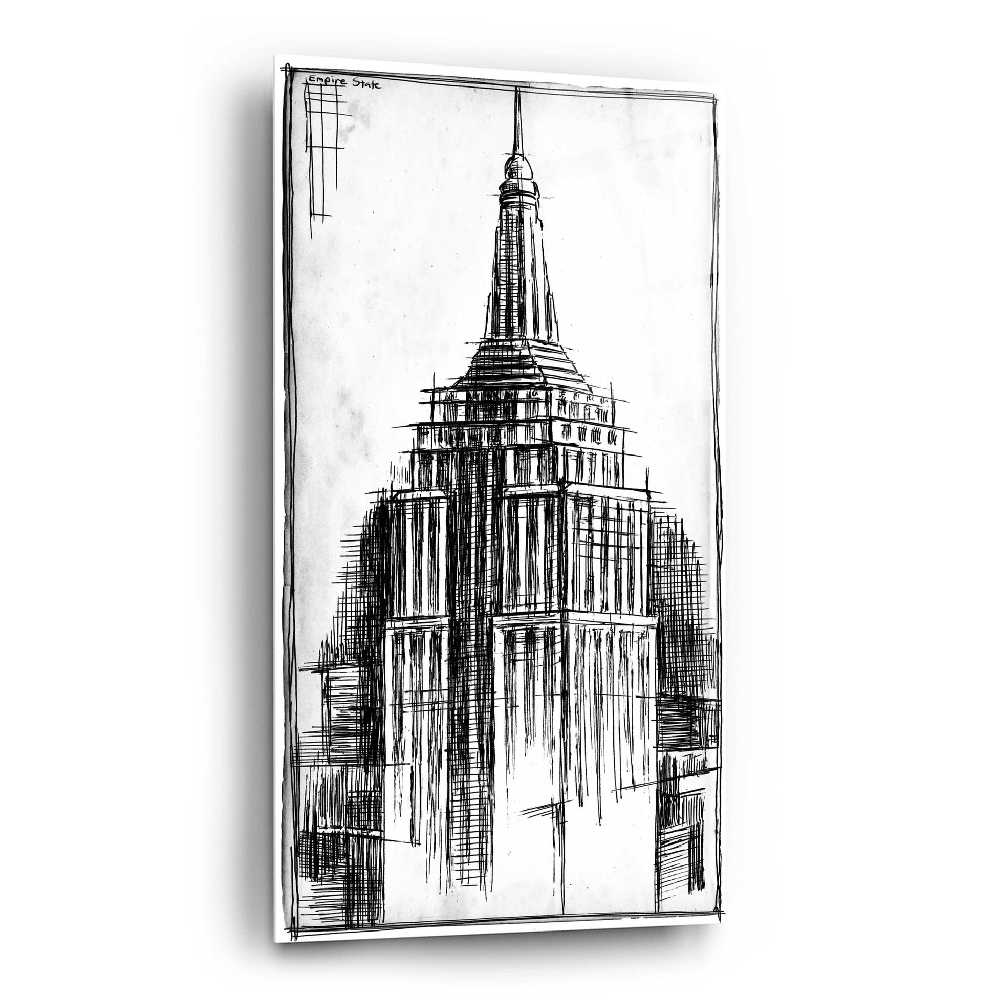 Epic Art 'Inverted Empire State Blueprint' by Ethan Harper, Acrylic Glass Wall Art,12x24