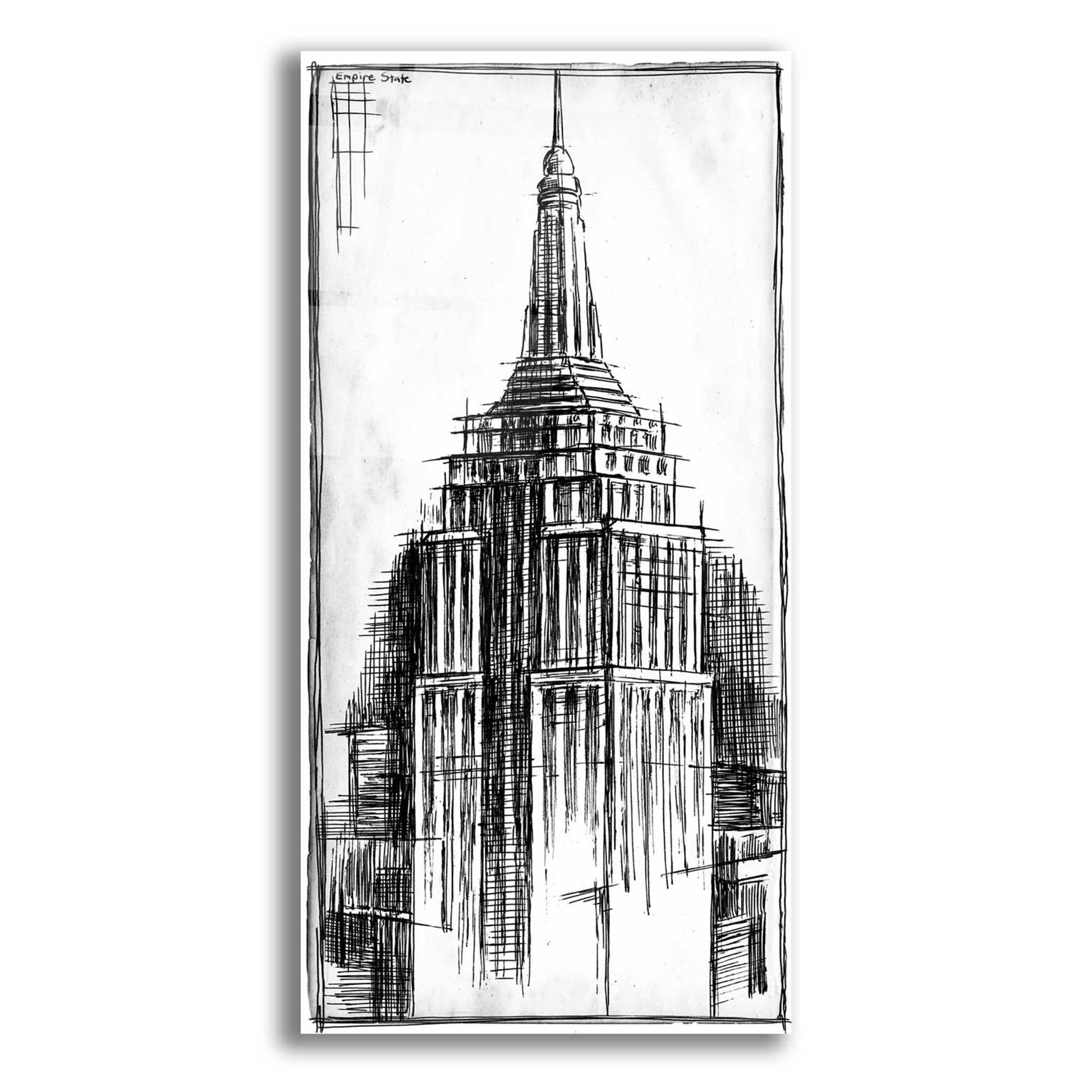 Epic Art 'Inverted Empire State Blueprint' by Ethan Harper, Acrylic Glass Wall Art,12x24