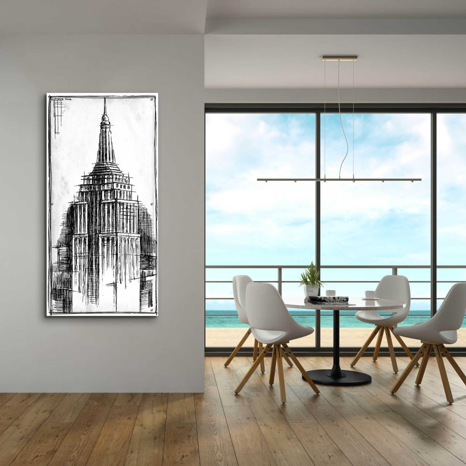 Epic Art 'Inverted Empire State Blueprint' by Ethan Harper, Acrylic Glass Wall Art,24x48