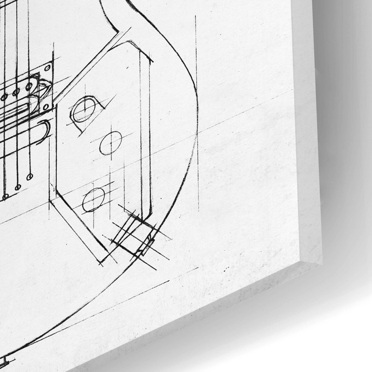 Epic Art 'Inverted Electric Guitar Blueprint II' by Ethan Harper, Acrylic Glass Wall Art,12x24