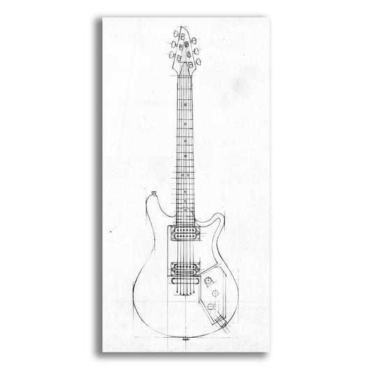 Epic Art 'Inverted Electric Guitar Blueprint II' by Ethan Harper, Acrylic Glass Wall Art