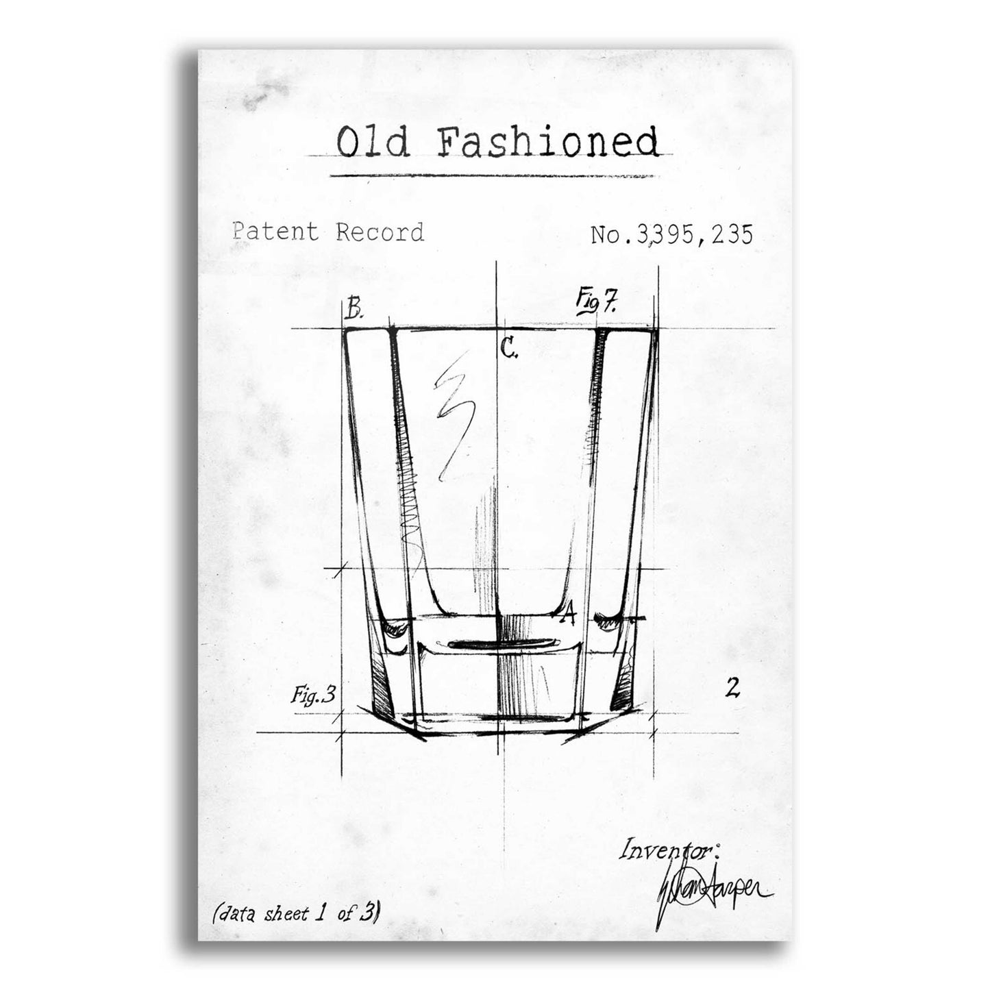 Epic Art 'Barware Blueprint I' by Ethan Harper, Acrylic Glass Wall Art