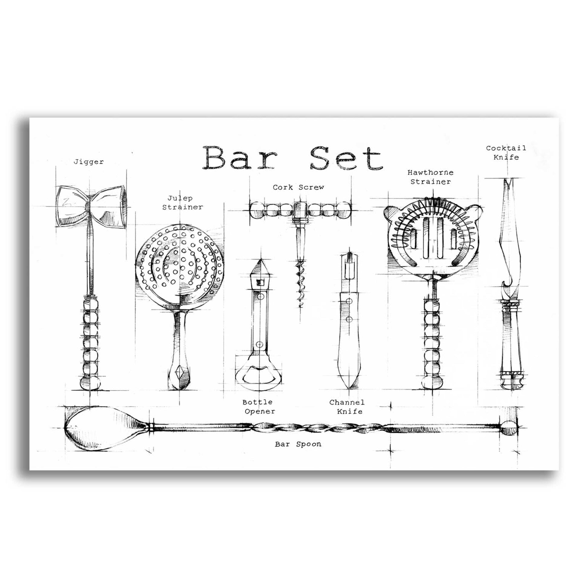 Epic Art 'Bar Set' by Ethan Harper, Acrylic Glass Wall Art,16x12