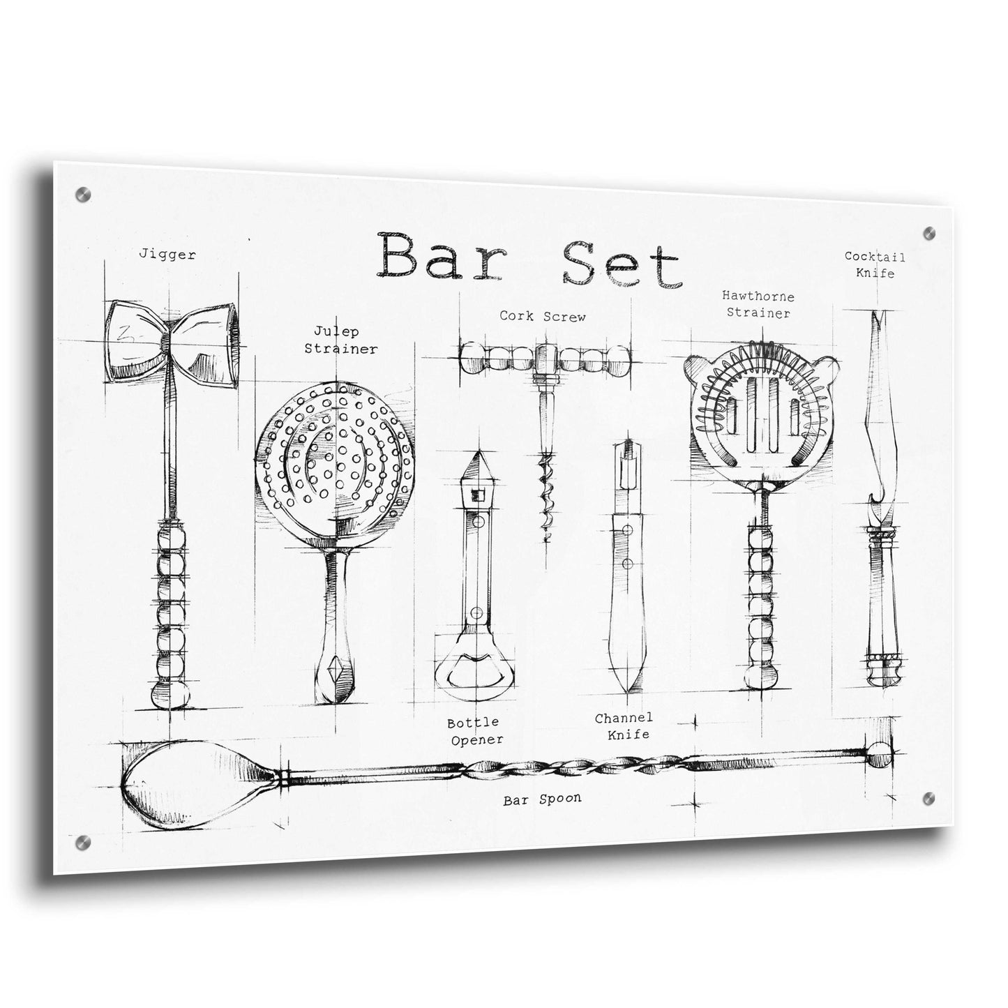 Epic Art 'Bar Set' by Ethan Harper, Acrylic Glass Wall Art,36x24