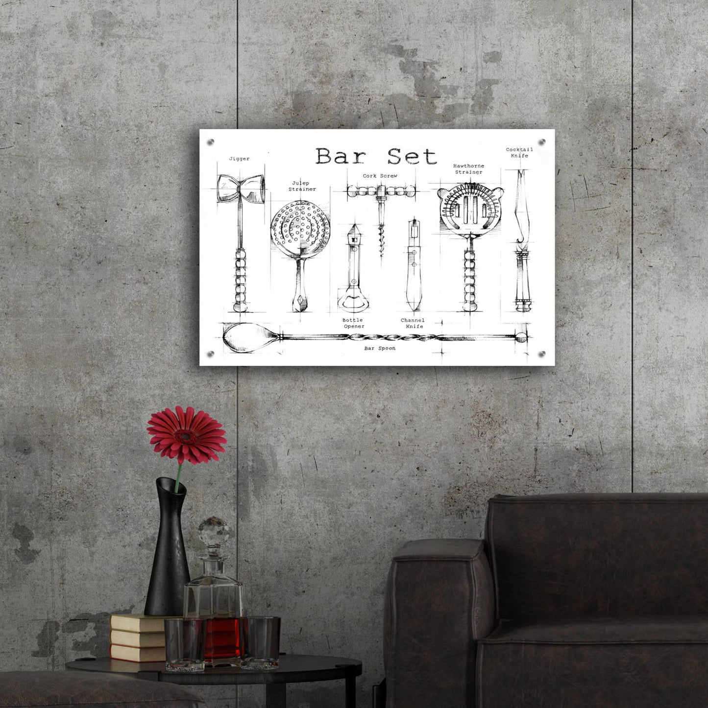 Epic Art 'Bar Set' by Ethan Harper, Acrylic Glass Wall Art,36x24