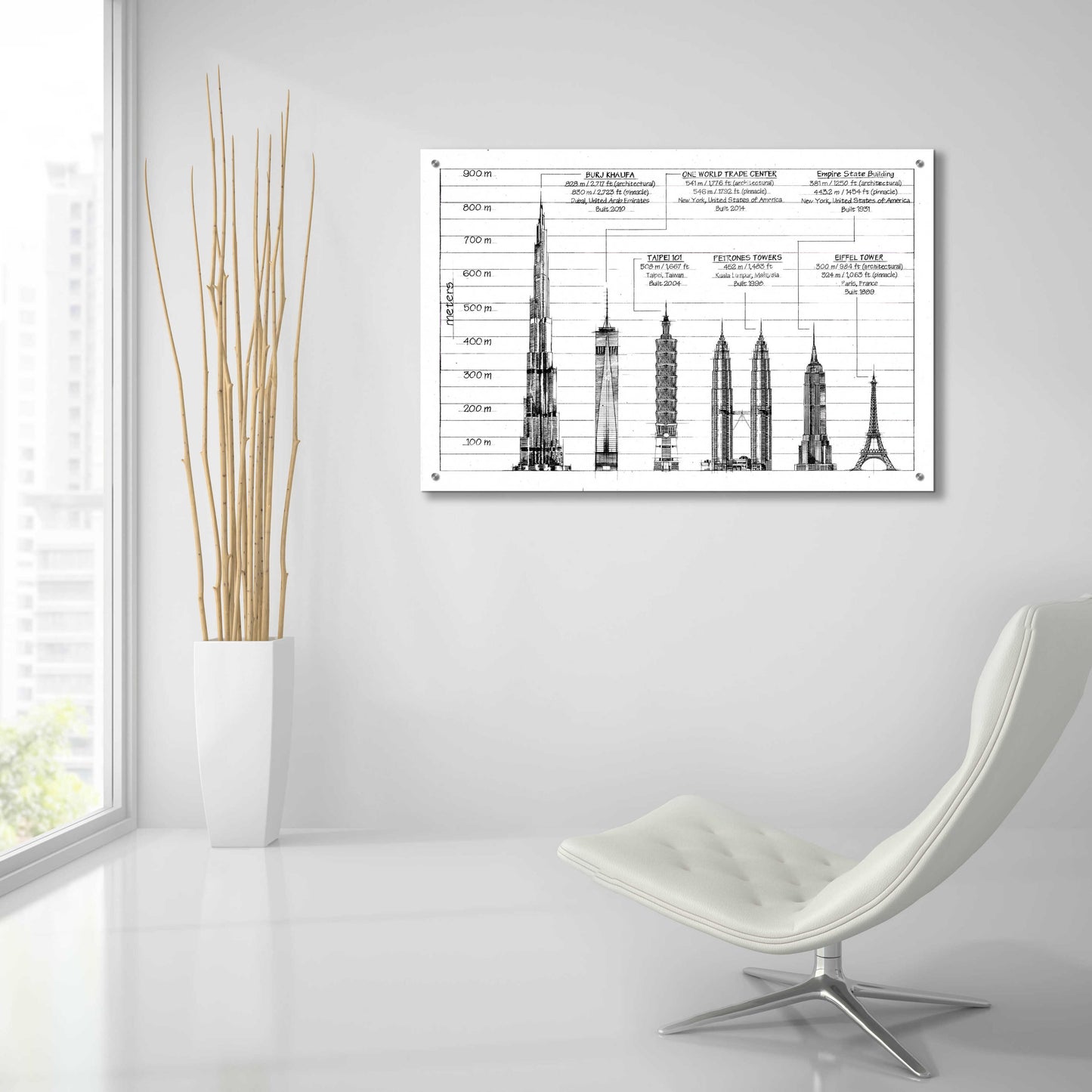 Epic Art 'Architectural Heights' by Ethan Harper, Acrylic Glass Wall Art,36x24