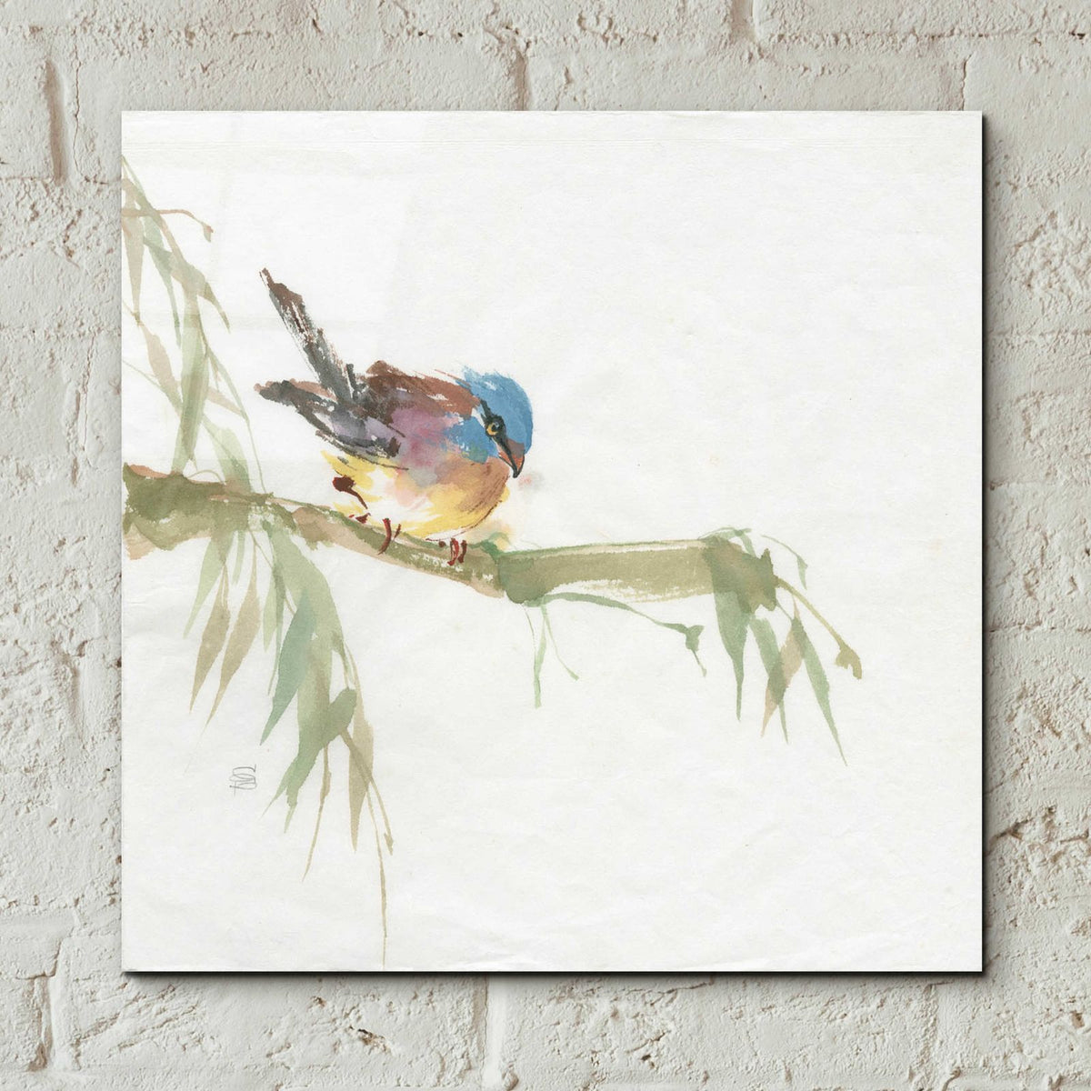 Finch by Chris Paschke - 12x12 acrylic wall art in a room