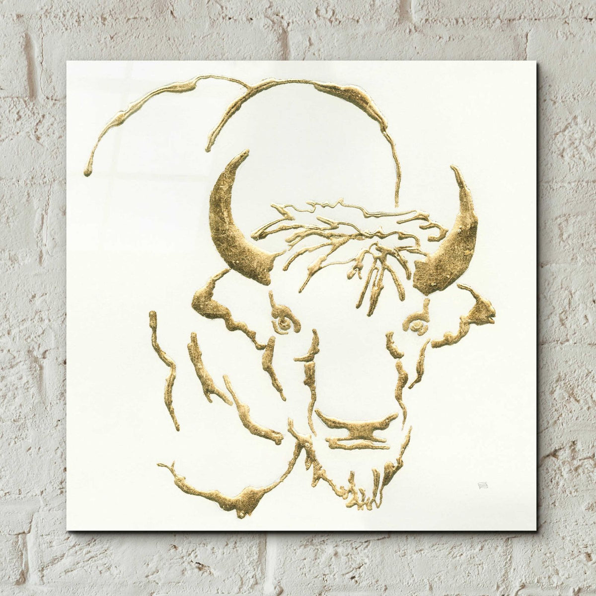 Gilded Bison by Chris Paschke - 12x12 acrylic wall art in a room