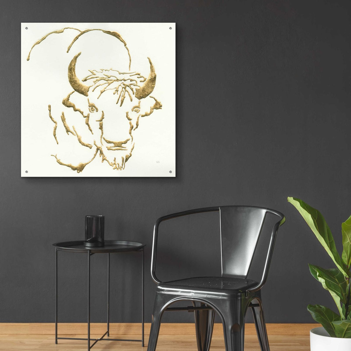 Gilded Bison by Chris Paschke - 36x36 acrylic wall art in a room