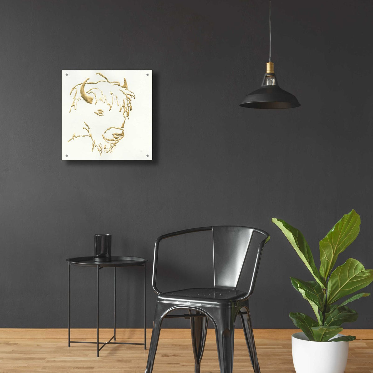 Gilded Buffalo by Chris Paschke - 24x24 acrylic wall art in a room