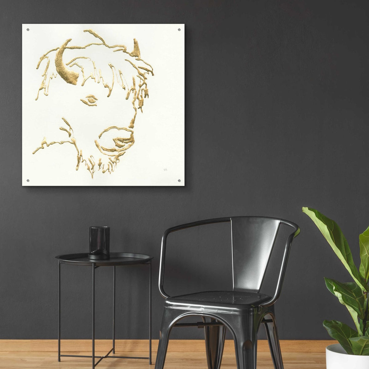 Gilded Buffalo by Chris Paschke - 36x36 acrylic wall art in a room