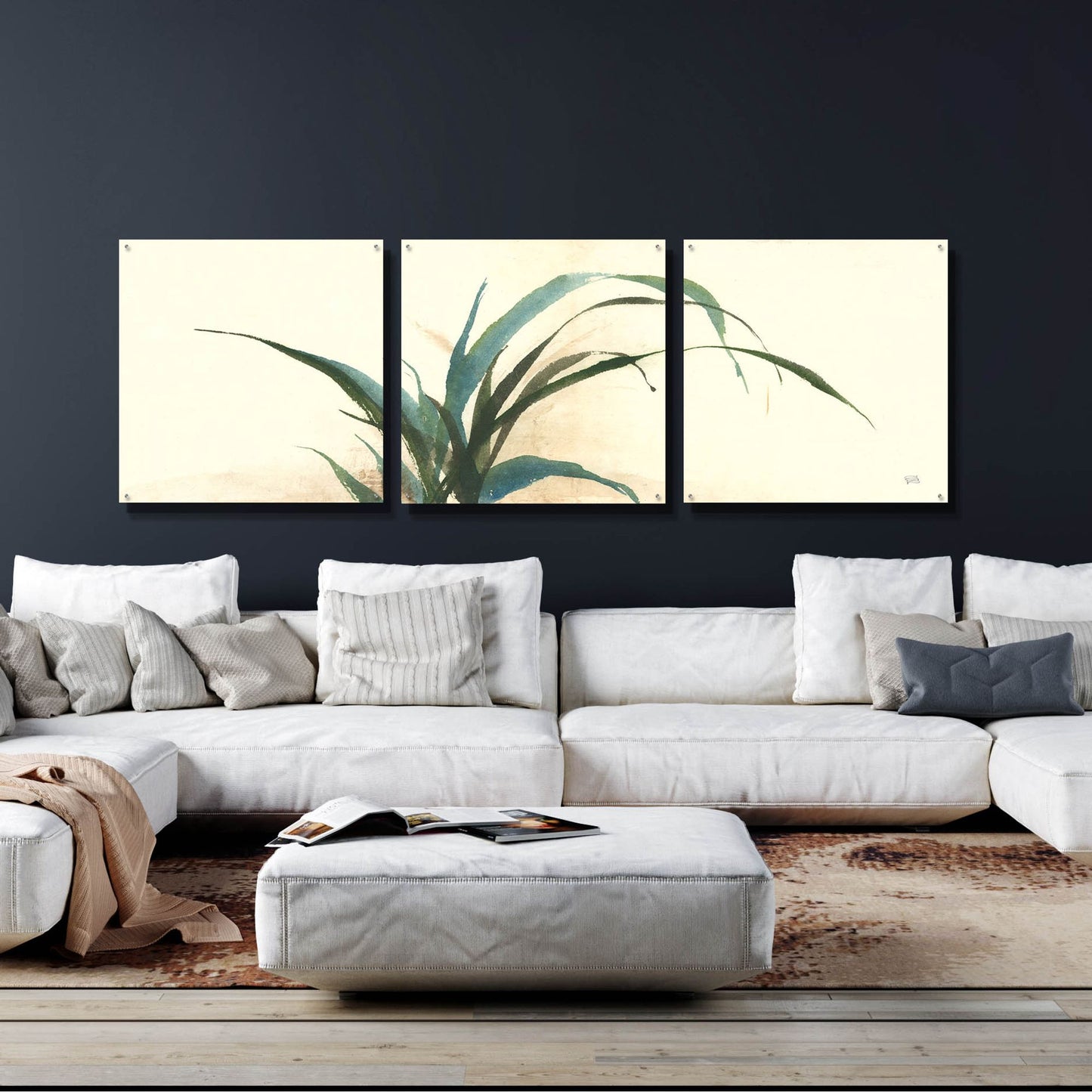 Epic Art 'Horizontal Grass I' by Chris Paschke, 3 Piece Set,108x36