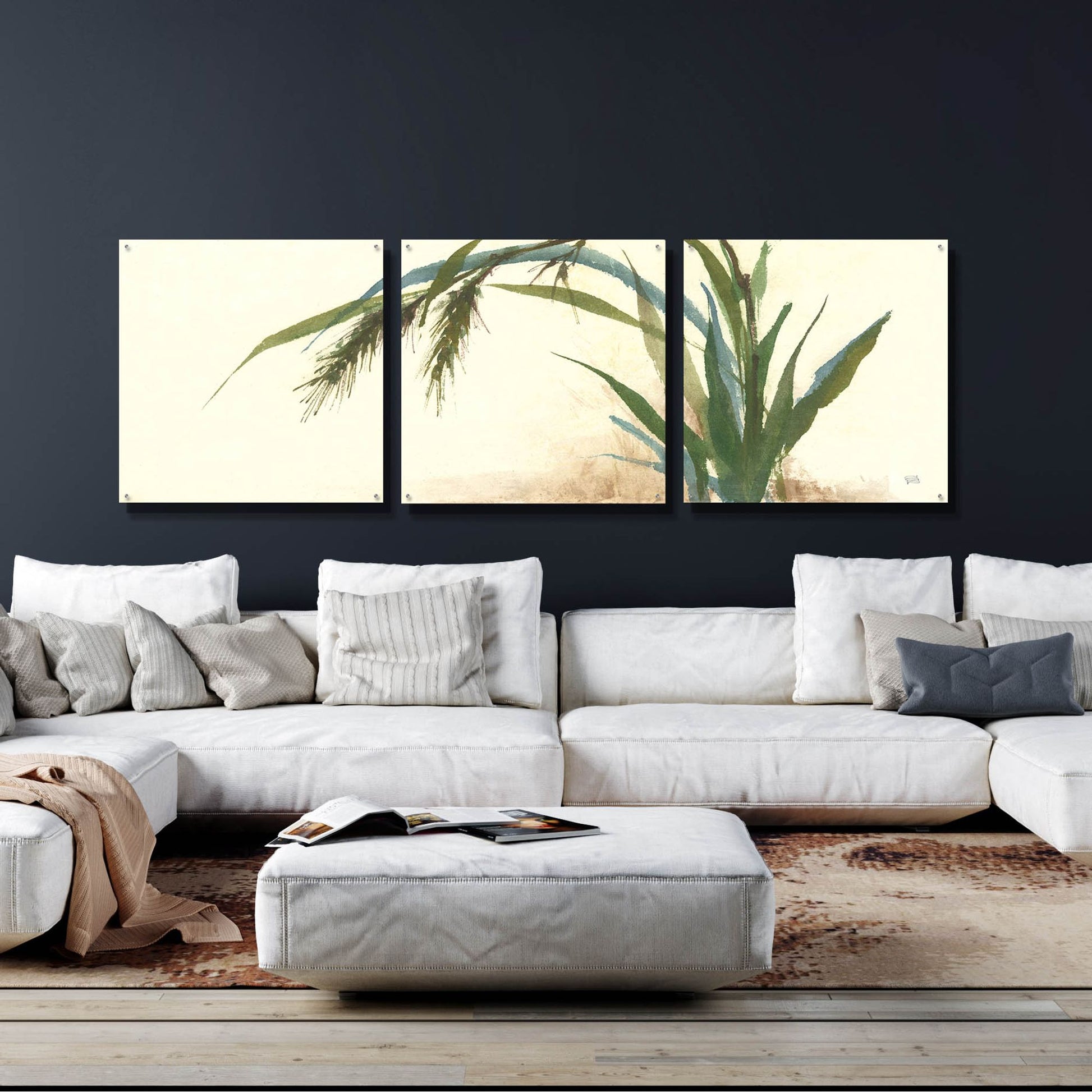 Epic Art 'Horizontal Grass II' by Chris Paschke, 3 Piece Set,108x36