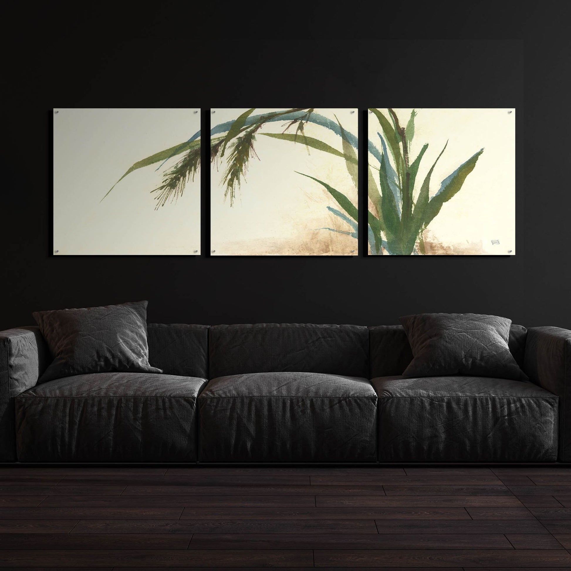 Epic Art 'Horizontal Grass II' by Chris Paschke, 3 Piece Set,108x36