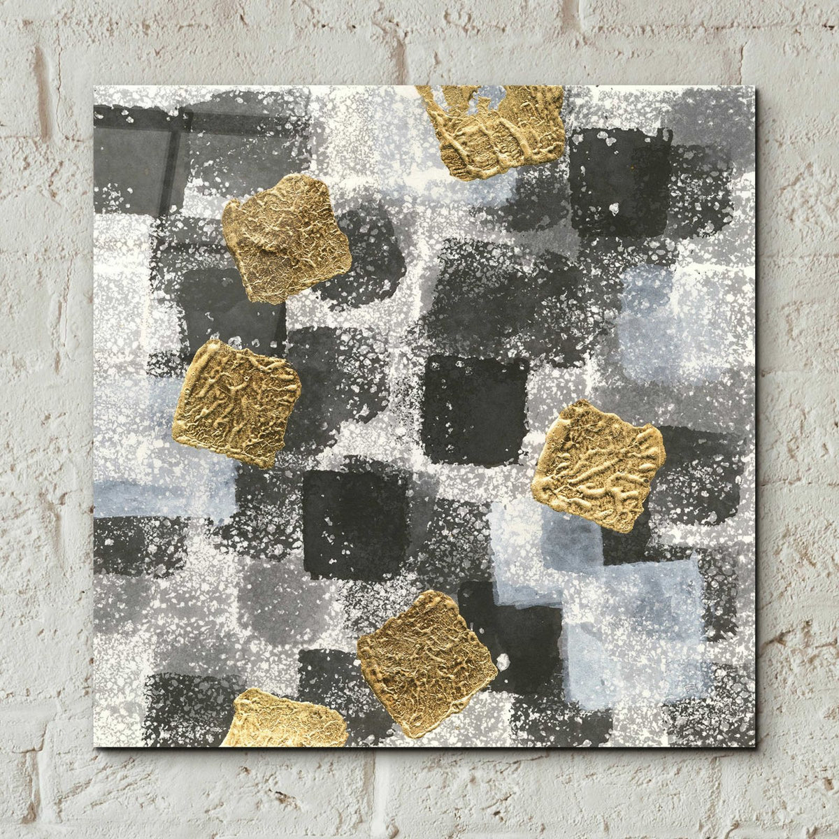 Gold Squares III by Chris Paschke - 12x12 acrylic wall art in a room