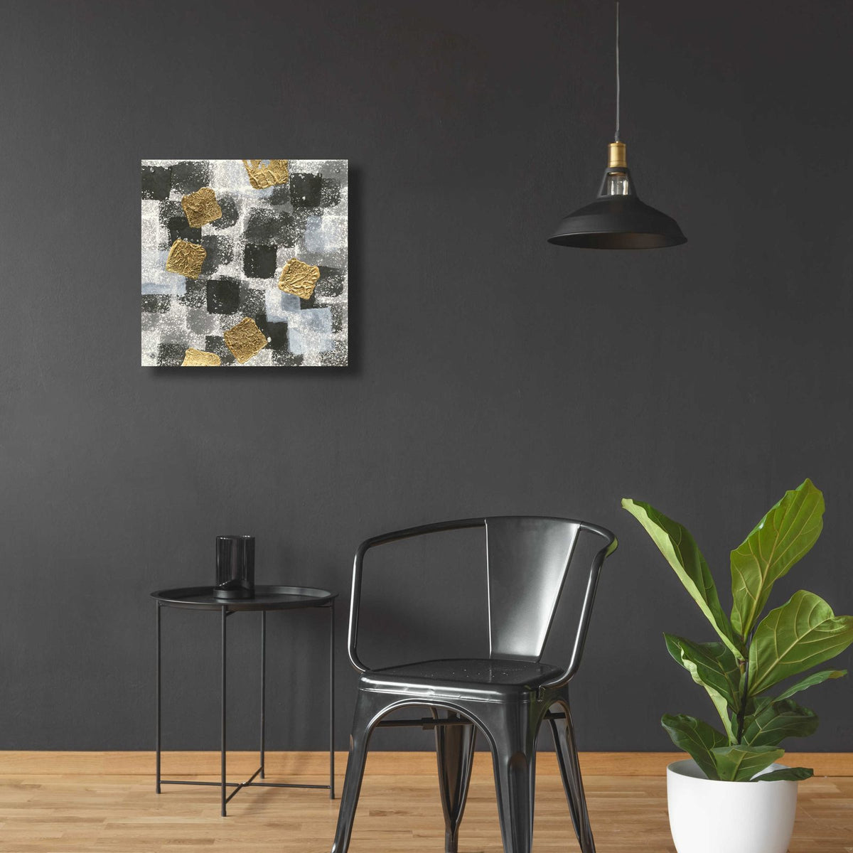 Gold Squares III by Chris Paschke - 24x24 acrylic wall art in a room