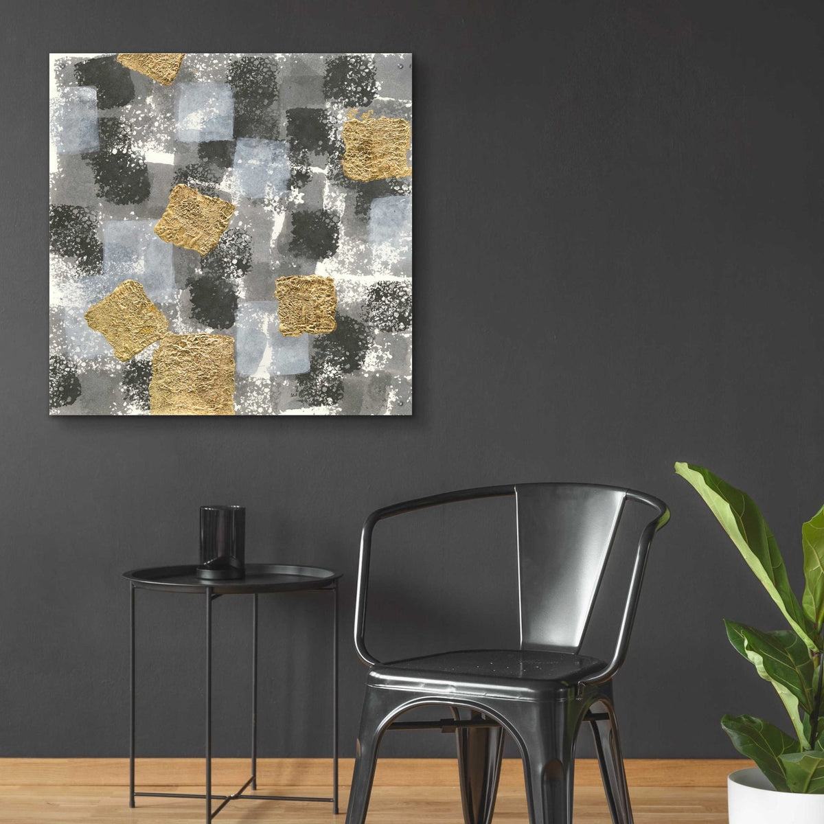 Gold Squares IV by Chris Paschke - 36x36 acrylic wall art in a room