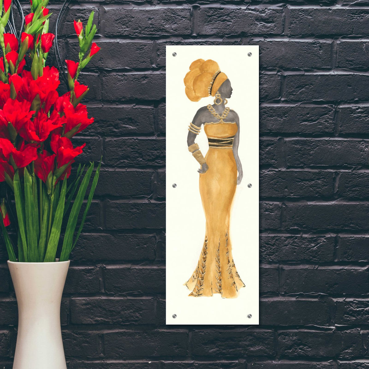 Global Fashion III by Chris Paschke - 12x36 acrylic wall art in a room